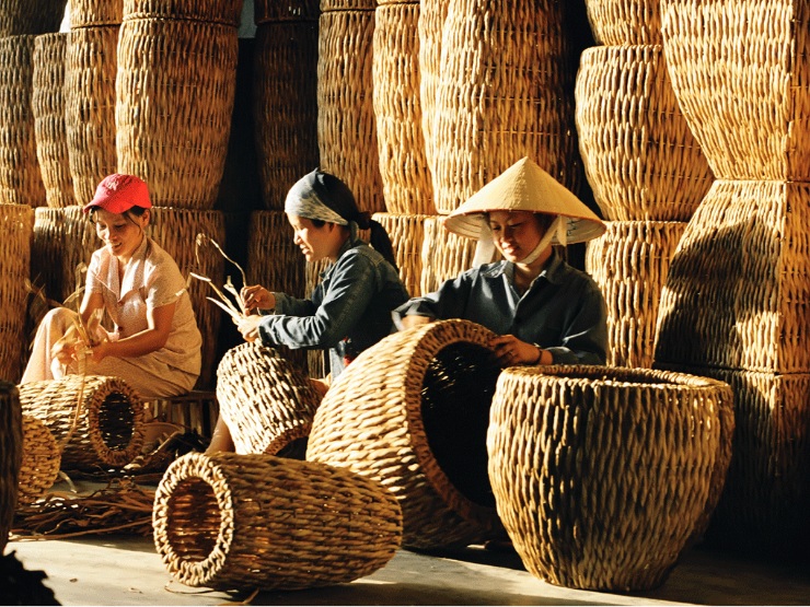 Artisanat de vannerie Bao La Hue Vietnam