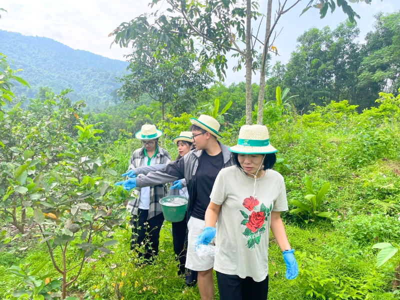 L'équipe de Horizon Vietnam a aidé les habitants à envelopper les goyaves