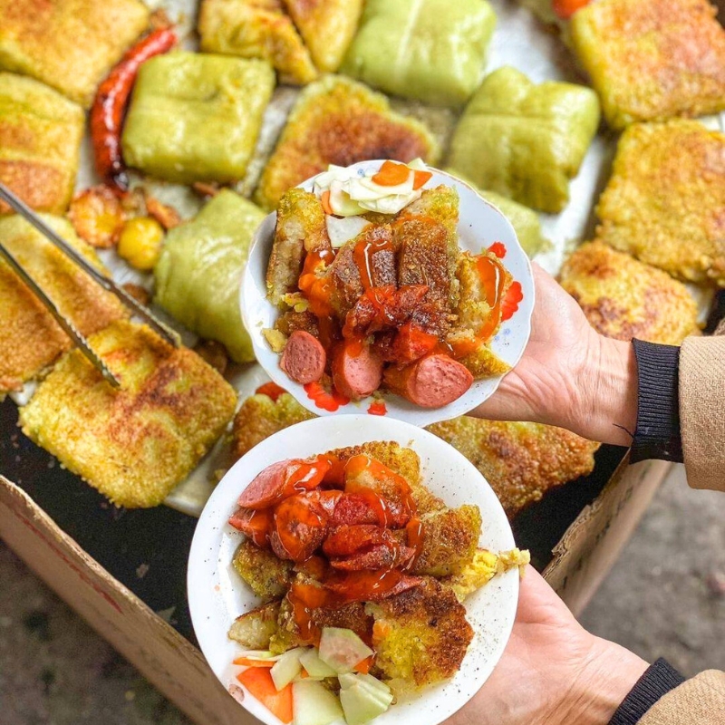 Banh Chung Ran - Une gourmandise croustillante et réconfortante, incontournable parmi les plats d’hiver à Hanoi.